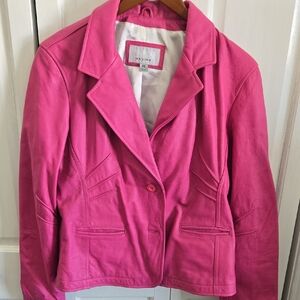 Wilson's Leather Maxima Pink Leather Blazer Jacket
